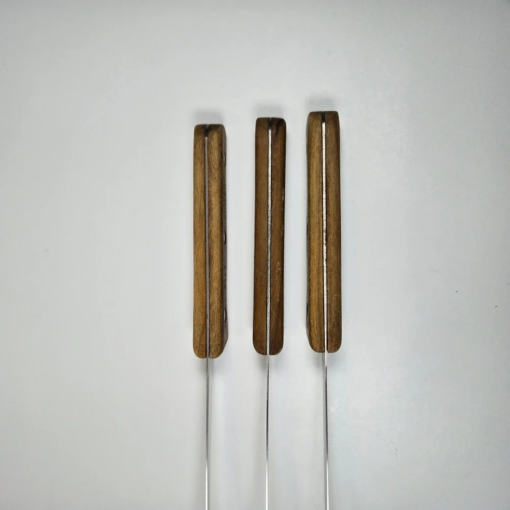 Chicago Cutlery C103 Steak Knives Set of 3 Wood Handle Brass Rivets USA Made